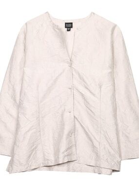 Eileen Fisher Crushed Silk Dupioni Jacket Shirt Size 1X